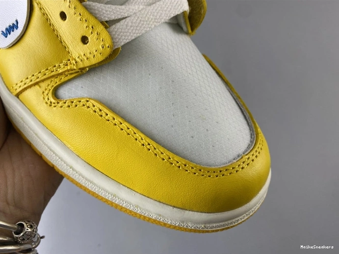 MaikeSneakers Powder Jordan 1 Dark Air NRG White Off-White x AQ0818-149 Yellow-Cone 0812